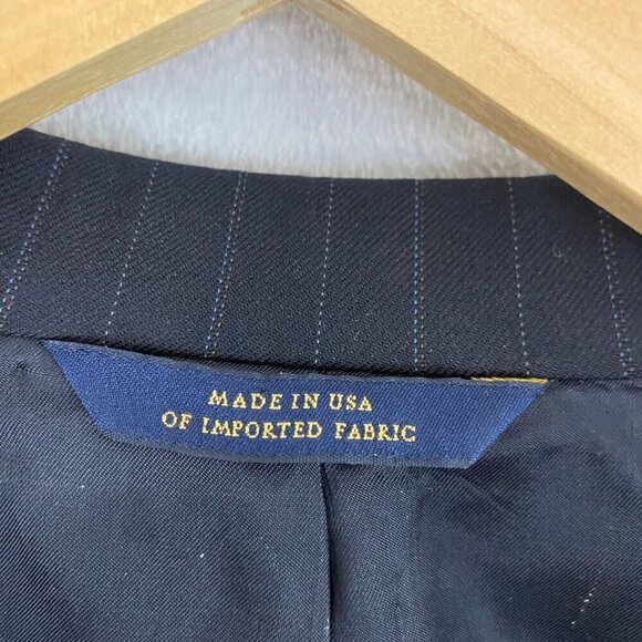 Brooks Brothers 1818 Madison SAXXON Suit Jacket Blazer Size 43R 38W Black Stripe - Picture 12 of 16